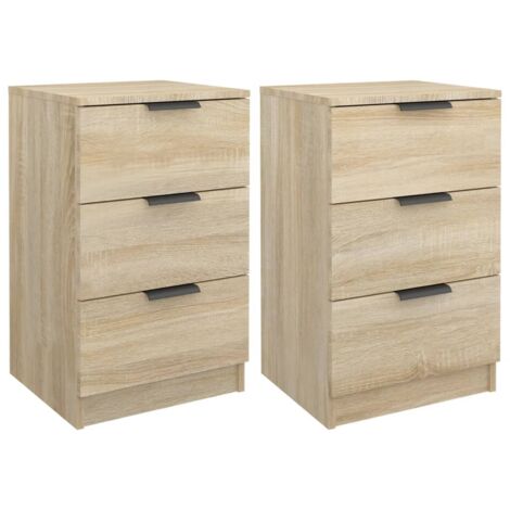 Comodini 2pz Rovere Sonoma 41x31x80 cm in Legno Multistrato 825926
