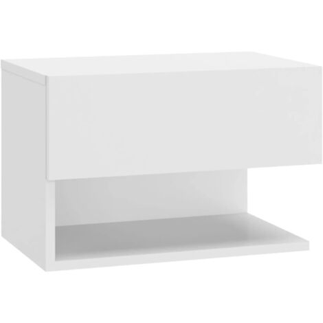 HOMCOM Comodino Sospeso Con Cassetto Senza Maniglie – 80x30x45 Cm, Legno Noce, Moderno E Salvaspazio