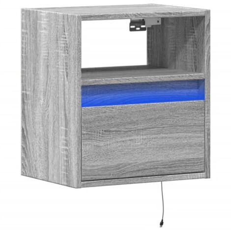 Furnulem Comodino Alto Con Luci LED E 3 Cassetti In Tessuto – Stazione Di Ricarica USB E Prese, 115 Cm, Bianco, Per Camera Da Letto E Ufficio - 4