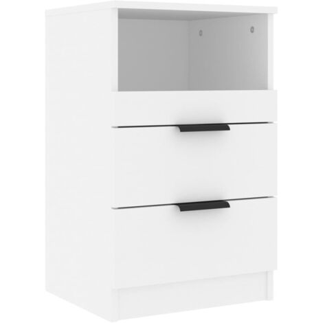 Comodino Moderno Con 2 Cassetti E Ripiano Aprile - 40x30x50 Cm, Colore Nero, 3 Ripiani, Mobiletto Per Camera Da Letto, Piccoli Spazi, Facile Da Montare - 2