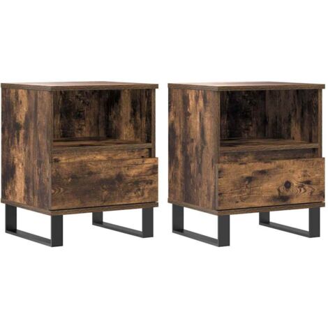 Set di 2 comodini con cassetto 50 x 46 x 35 cm in MDF marrone DEC032626