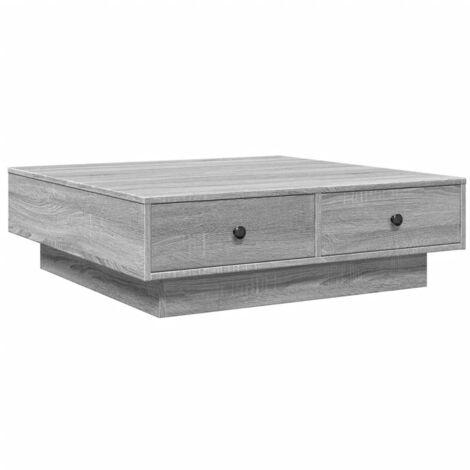 Tavolino Salotto Moderno SYFAX Grigio Cemento 90x50 cm con Cassetto
