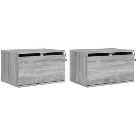 Armadietto Mobile Bush Furniture 2 Cassetti - Legno Grigio Lavato - Con Ruote - 2