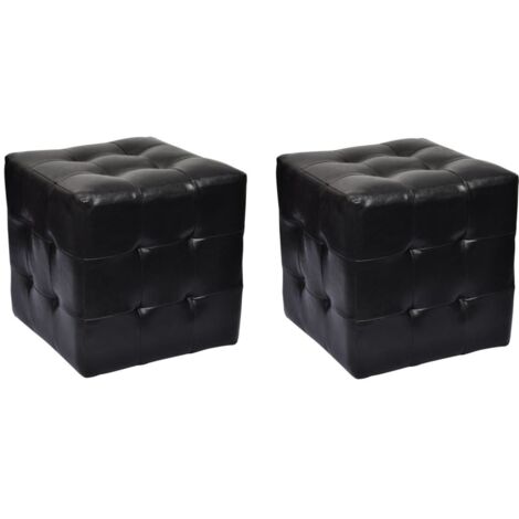 Set di 2 pouf contenitivi Poggiapiedi con rivestimento in velluto di