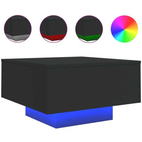 Makika Tavolino da Salotto LED / Tavolino da Caffè con Vano portaoggetti e cassetti - Bianco Lucido | MA Trading | Buy it Smart