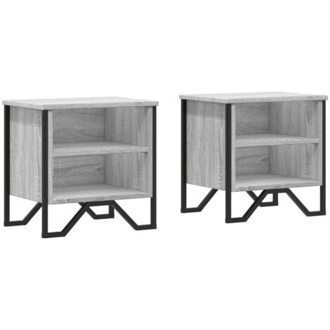 GAOMON Comodino Moderno In MDF Grigio, Con Cassetto E Ripiano Inferiore, Versatile Per Camera Da Letto E Soggiorno