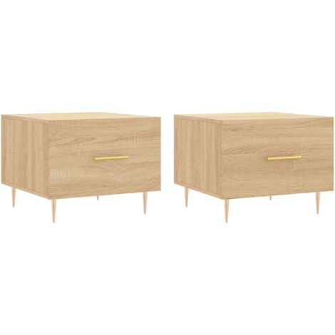 HOMCOM Set 2 Tavolini da Caffè Impilabili con Gambe in Legno Stile Nordico