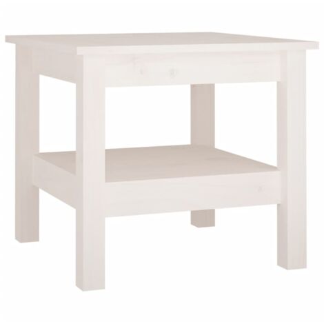 Tavolino da Salotto Grigio 40x50x35 cm Legno Massello di Pino
