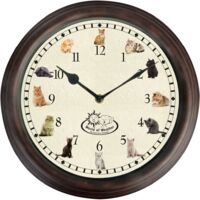 Orologio da parete con suoni di gatto 30 x 4,6 cm DEC022247