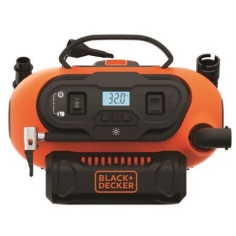 BLACK+DECKER BDCINF18N-QS Inflador-Compresor 18V con o sin cable 11 BARS/ 160 PSI Suministrado sin batería