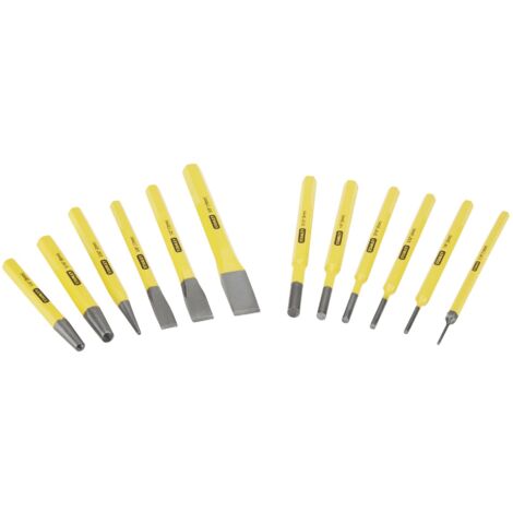 Herramientas de golpeo - Pin Chasers - Cold Chisels - Hammers - Juego de 12 piezas - STANLEY, 4-18-299