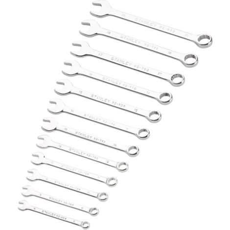 STANLEY Llaves combinadas de acero cromado forjado, mango ergonómico, soporte 12 piezas STMT82843-0 (1/5)