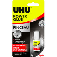 UHU Power glue líquido pincel - pegamento extrafuerte, instantáneo, sin disolventes, transparente, pincel aplicador integrado, tubos de 5g