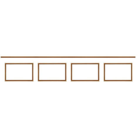 NORDLINGER PRO Kit de molduras decorativas 3 - 345 a 400cm - Moldura de pared de madera 100%FSC para zócalos