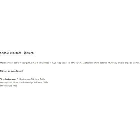 Kit universal mecanismo Roca descarga doble válvula Plus