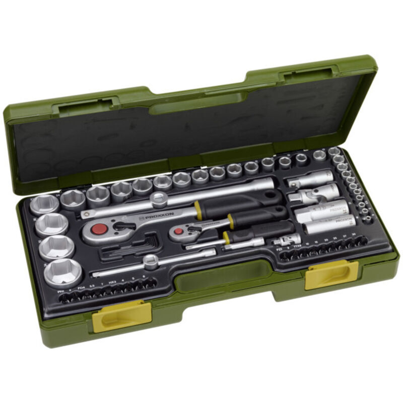 専用 8888.A8759.A8741.P8666.P8650. P8152 ↓ Proxxon Jeu de clés à douilles 1/4 et 1/2 pouce 65 pces 4-34