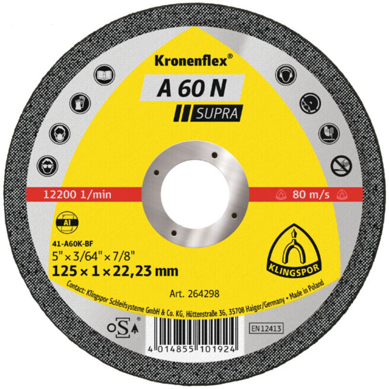 Dischi Da Taglio Klingspor A 980 TZ - 25 Pezzi, 115x0,8x22,23 Mm, Per Acciaio Inox E Metalli