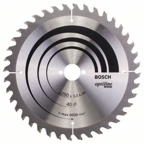 Lame p. scie circulaire Optiline Wood D. ext. 250 mm nbre. de dents 40 WZ perçag (1/10)
