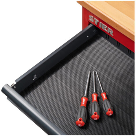 STIER Garniture de tiroir en caoutchouc pour servante d'atelier STIER, 570mm x 400 mm, insert tiroir