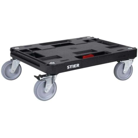 Stier – Plateau roulant Systainer RB BLACK-Edition – Charge 100 kg – 4 roulettes directrices avec blocage – Poignées robustes pour transport facile