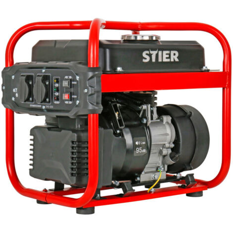 STIER Groupe électrogène SNS-200 2,0 kW, 65 dB(A), esssence, 10L, portable à essence, générateur d'énergie