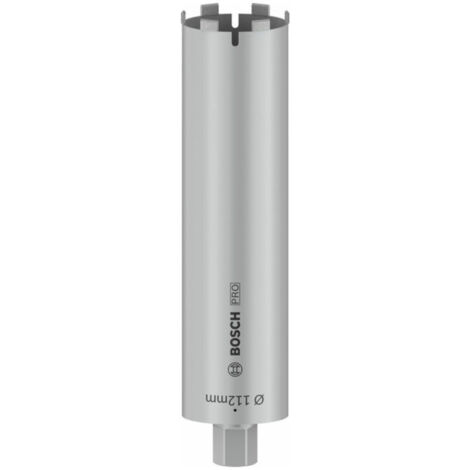 Bosch – Couronne de forage à sec diamantée 112mm – Longueur 400mm – Pour maçonnerie et brique – Segments soudés au laser