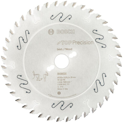 Bosch Top Precision Best for Wood Lame de scie à table 250x30 mm pour bois