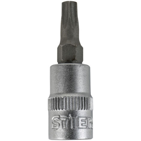 Douille pour embouts Torx 1/4" avec alésage STIER, TX 9 (1/2)