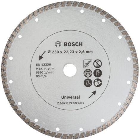 Disque à tronçonner diamanté turbo, Ø 230 mm (1/4)