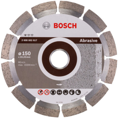 Disque à tronçonner diamanté Standard for Abrasive Bosch 150x22,23x2x10 mm 2608602617
