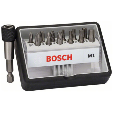 Embouts de vissage courts qualité extra-dure Robust Line, set de 12 pièces + 1 (M) 25 mm, 12 + 1 pièce (1/4)