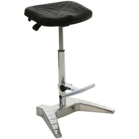 Assis-debout STIER XL avec repose-pieds, hauteur d'assise 700-880 mm, charge admissible 150 kg, assise en PU doux (1/4)