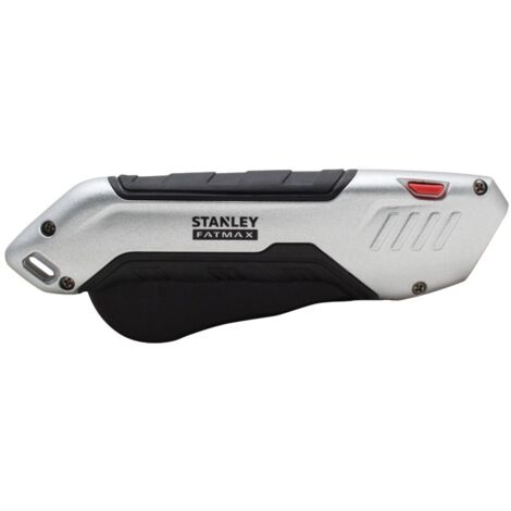 Stanley – Couteau de sécurité métal à lame auto-rétractable – Construction robuste pour environnements difficiles – Poignée ergonomique bimatière