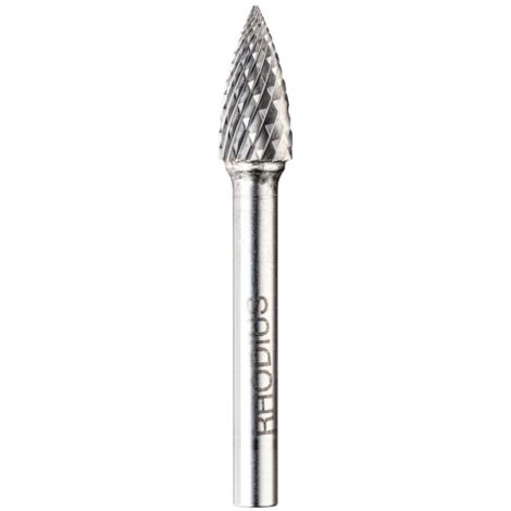 Fraises carbure Rhodius PRO, norme de fraisage carbure G (SPG), ogive, 9,6 x 19,0 x 6,0 x 64 mm (1/2)