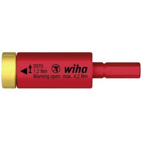 Wiha – Tournevis dynamométrique 1.2 Nm pour électricien – Adaptateur easyTorque – Sécurité jusqu'à 1 000 V AC – Couple contrôlé