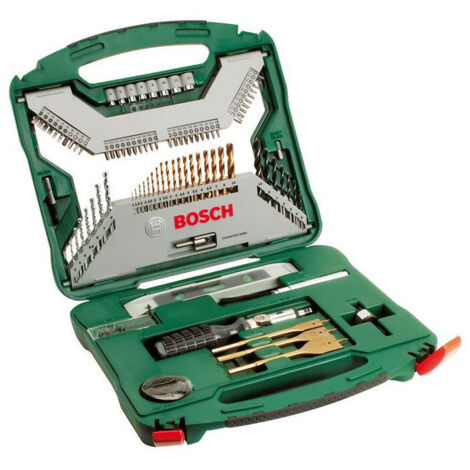 Bosch – Set de forets et embouts de vissage X-Line 2607019330 – 100 pièces – Forets HSS-TiN Ø 1–10 mm – Embouts L = 25 mm pour vissage rapide - C90822