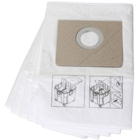 Fein – Sac filtre aspirateur Dustex 25 L 31345061010 – Lot de 5 sacs non tissés – Pour aspiration humide et sèche – Résistance supérieure (1/6)