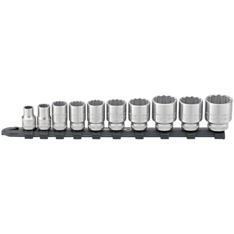 Jeu de clés à douilles Stahlwille 3/8 avec barre de clipsage 8-24 mm 10 pièces (1/2)