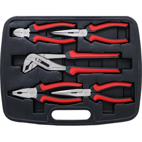 Bgs Technic – Coffret multi-outils 5 pièces – Pinces isolantes bi-composants – Pince combinée 175 mm, coupante 165 mm, multiprises 240 mm