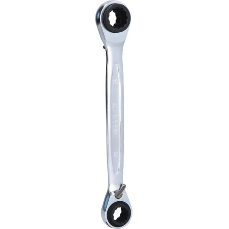 Kstools – Clé polygonale à cliquet 4 en 1 72 dents – 12x13x14x15mm – Acier chromé vanadium – Système FlankTraction pour accès réduit