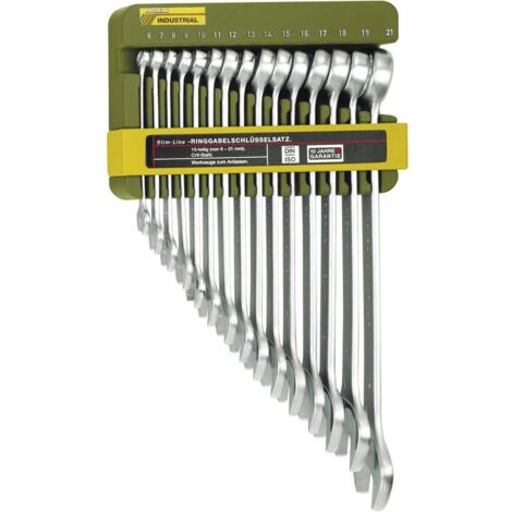 Proxxon – Jeu de clés mixtes 15 pièces – Ouverture 6-21 mm – Acier chrome-vanadium – Coudé à 15° – Conforme DIN 3113 et ISO 3318 (1/5)