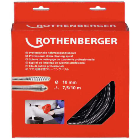 Spirale Rothenberger 10mm x 7,5m avec tête de club et âme (1/3)