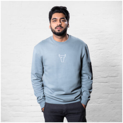 Pull STIER Heavy Crew utility coton bio M sedona sage (1/5)