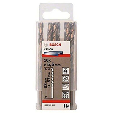 Perceuse à métaux Bosch HSS-Co, DIN 338, 5,5 x 57 x 93 mm 10 pièces