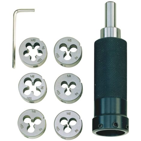 Proxxon – Porte-embouts pour taraudage M 3 à M 10 – Matériau fer – Manchon de serrage Ø 10 mm – Boîte en bois de protection