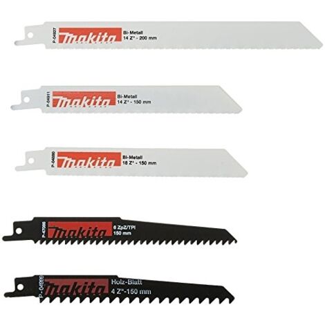 Makita – Lame de scie sauteuse 150mm – Pack de 5 – Dents 4/6/14/18 pour bois dur et teck – SKU P83967 (1/5)