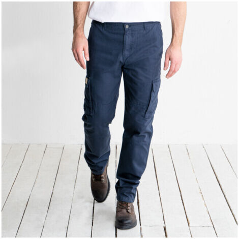 Pantalon cargo STIER Multipocket essential bci coton 34/34 bleu marine (1/5)