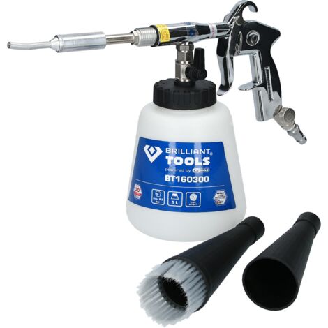 Brilliant Tools – Pistolet de nettoyage pneumatique BT160300 – Pression max 9,2 bar – Consommation d'air 210 l/min – Capacité réservoir 1L - X962172