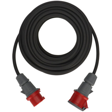 Brennenstuhl – Cordon prolongateur CEE 25m noir H07RN-F 5G2,5 – Résistant aux conditions difficiles – Protection contre l'humidité – 400V/16A