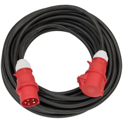 Cordon prolongateur CEE IP44 25m noir H07RN-F 5G4,0 pentapolaire